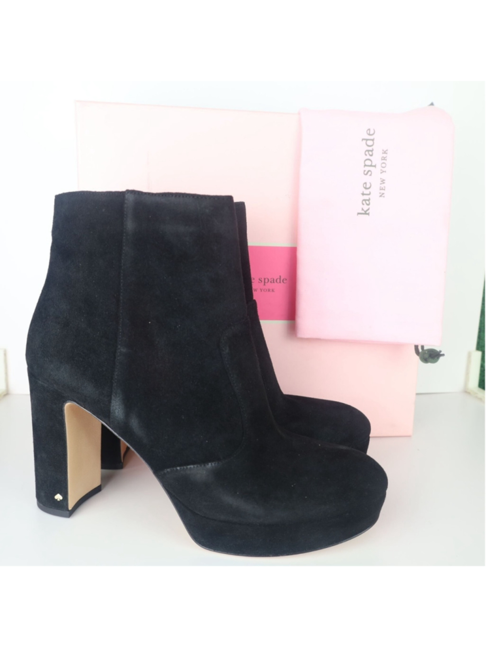Kate Spade NY Barrett Suede Heel Boots Black 10 - Picture 16 of 16